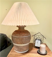 Large Table Lamp Lot with Candle & Frame Decor
