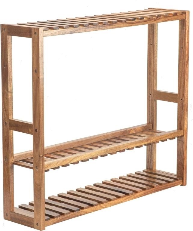 3 Tier Wood Shelf, with Adjustable Layer