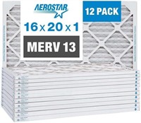 Aerostar 16x20x1 MERV 13 Air Filter  12 Pack