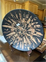 Large Wooden Decorative Plate w/ Stand