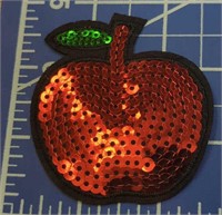 Iron on sequin cherry patch