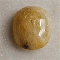 CERT 5.35 Ct Faceted Yellow Sapphire, Oval Shape,