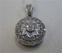 Sterling Silver Diamond Necklace - Hallmarked