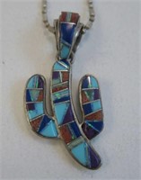 Sterling Silver Southwest Inlay Necklace