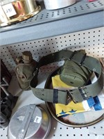 2 Military Canteens w/Belt & Boy Scout Mess Kit