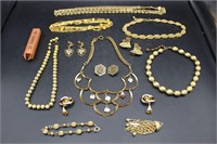 Glorious Gold Costume Jewelry Lot