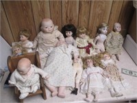 Antique/Vintage Doll Lot - Primarily Porcelain