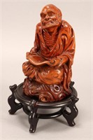 Good Chinese Carved Wood Scholar,