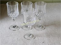 vintage cristal d'arqus long champ 4 wine glasses
