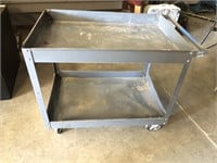 2 Tiered Metal Rolling Parts Cart