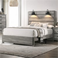 B6820-Q Queen Platform Bed with Built-In Lighting