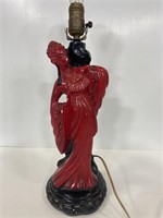 Geisha girl vintage ceramic lamp