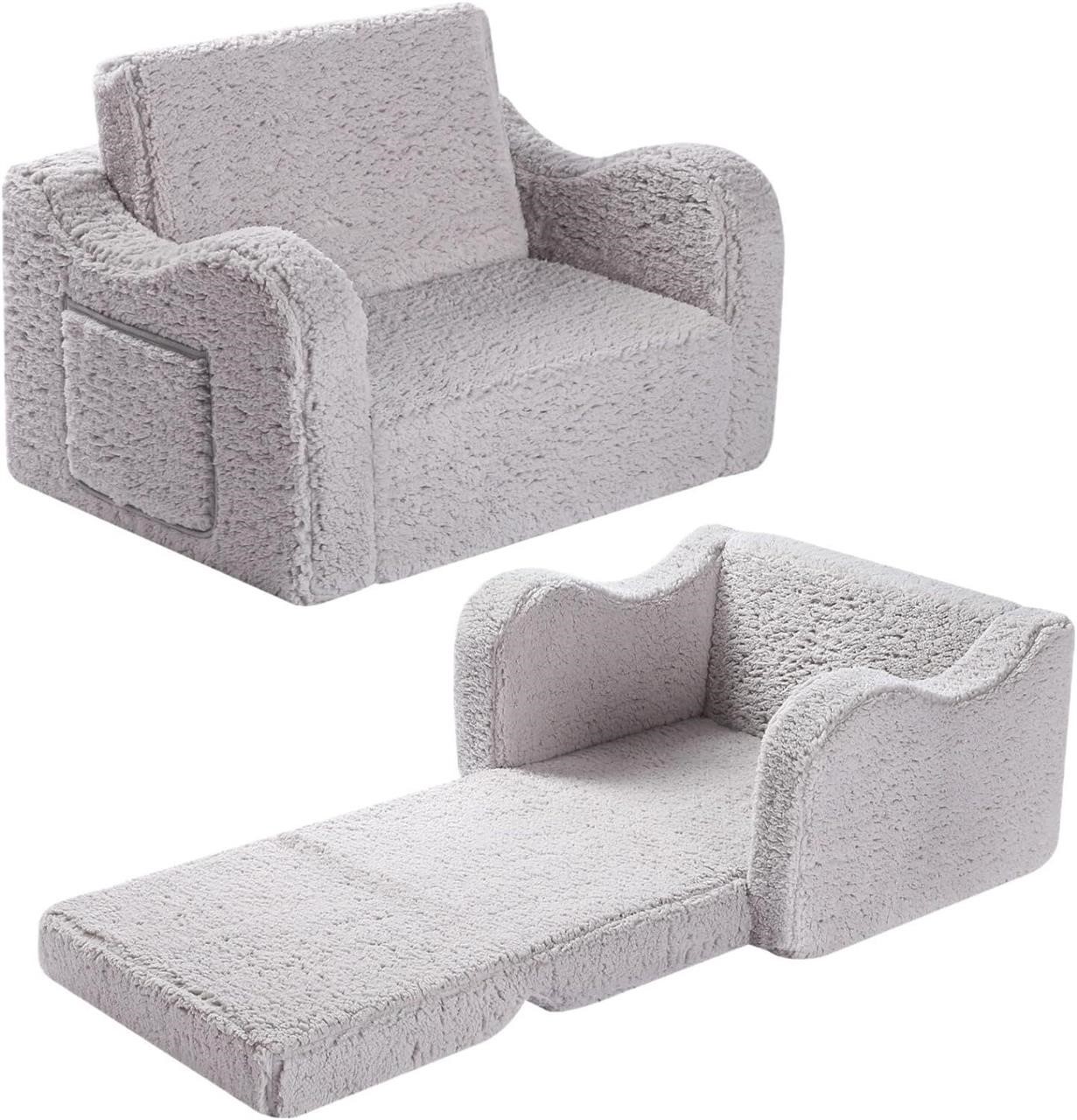 Kids Chairs  2-in-1 Toddler Soft Sherpa Couch