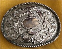 D - SILVER (MEXICO) BELT BUCKLE (J18)