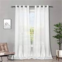 Melodieux White Semi Sheer Curtains