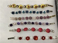 6 HANDCRAFTED  VICTORIAN BUTTON BRACELETS  #8