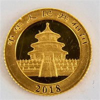 Coin Chinese 1 Gram Gold Panda Proof Stuck