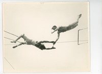 8x10 Trapeze performers mid stunt