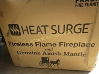 amish fireless fireplace mantle