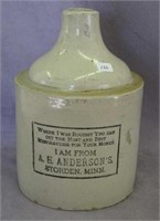 RW 1 gal shoulder jug w/ "Storden, Minn"