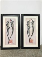 Pair of modern style framed art