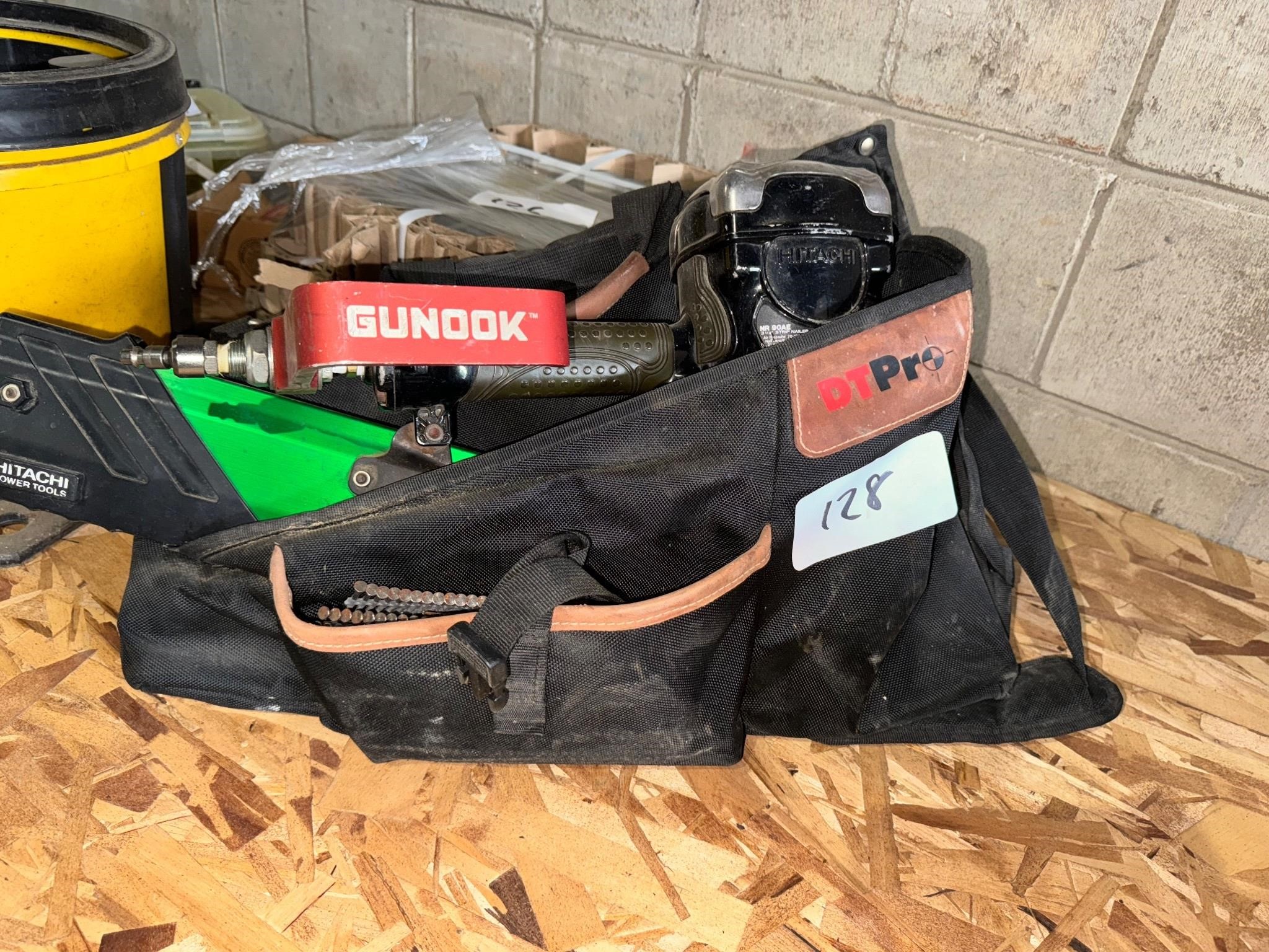 Hitachi nail gun and bag