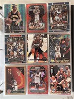 Lot of 9 NBA Basketball Prizm, Color, Rookies