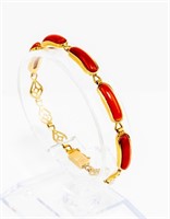 Jewelry 14kt Yellow Gold Coral Bracelet