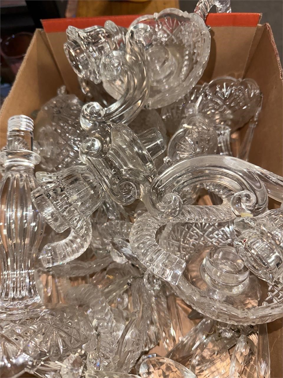 Vintage prisms & candelabra parts