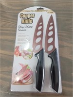Brand New 2pc Copper Knife Set