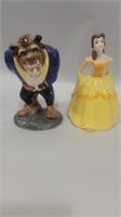 Disney Japan beast and bell figures 6.5in tall