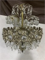 Small Chandelier 
27 inches tall 
Gold with