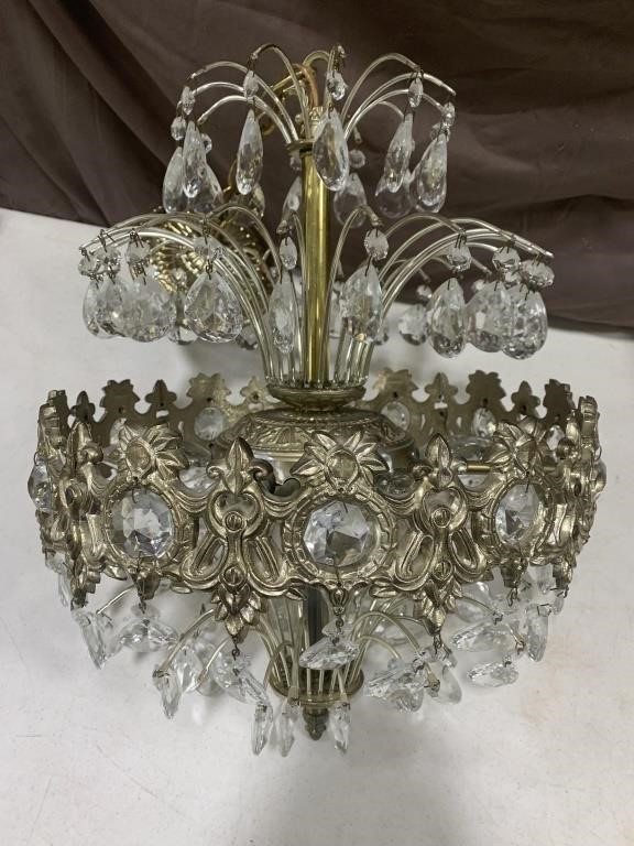 Small Chandelier 
27 inches tall 
Gold with