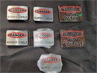 Danger & High Voltage Belt Buckles