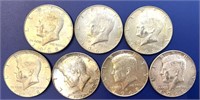 (7) 1968 Kennedy Half Dollars (40% Silver)