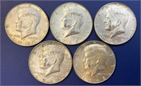 (5) 1968 Kennedy Half Dollars (40% Silver)