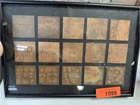 LOT OF 15 COPPER PLATES ENGRAVED TYPE