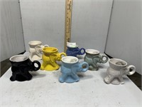 Seven Frankoma GOP elephant mugs: 1968, 2022, 1970