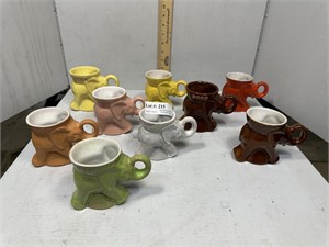 Nine Frankoma GOP elephant mugs: 1975, 2003, 1980,