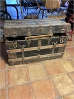 Steamer chest with contents