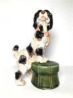 Glazed Ceramic Dog Figurine