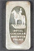 Silver Bar Royal Canadian Mounted Police 1oz. .999