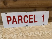 METAL PARCEL 1 SIGN DOUBLE SIDED