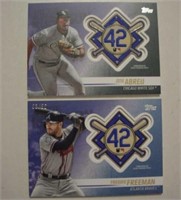 Two 2018 Topps Commemorative Patch Cards:
