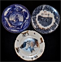 3 Vintage Western China Plates