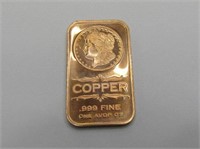 1oz Copper Bar - Liberty Design