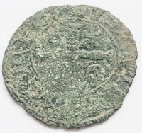 Medieval 1400s bronze coin 27mm