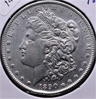 1890 S MORGAN DOLLAR AU