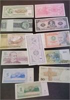 (12) Foreign Country Notes, Nice Condition