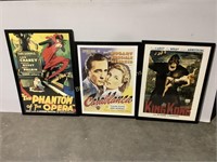 3 Framed Movie Posters